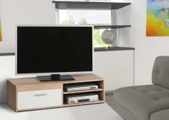 TV-Schrank Gamba 120cm mit 1 Tür - Eiche/Weiß