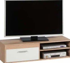 TV-Schrank Gamba 120cm mit 1 Tür - Eiche/Weiß