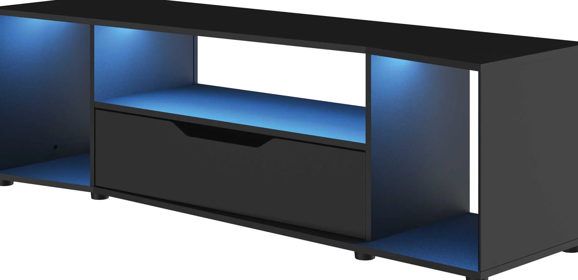 TV-Schrank Hack | 163 x 45 x 48 cm | Schwarz
