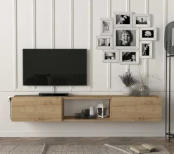 TV-Schrank Hilary - 180x31x29cm - 2 Türen - Eiche Dekor