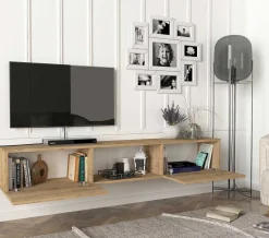 TV-Schrank Hilary - 180x31x29cm - 2 Türen - Eiche Dekor