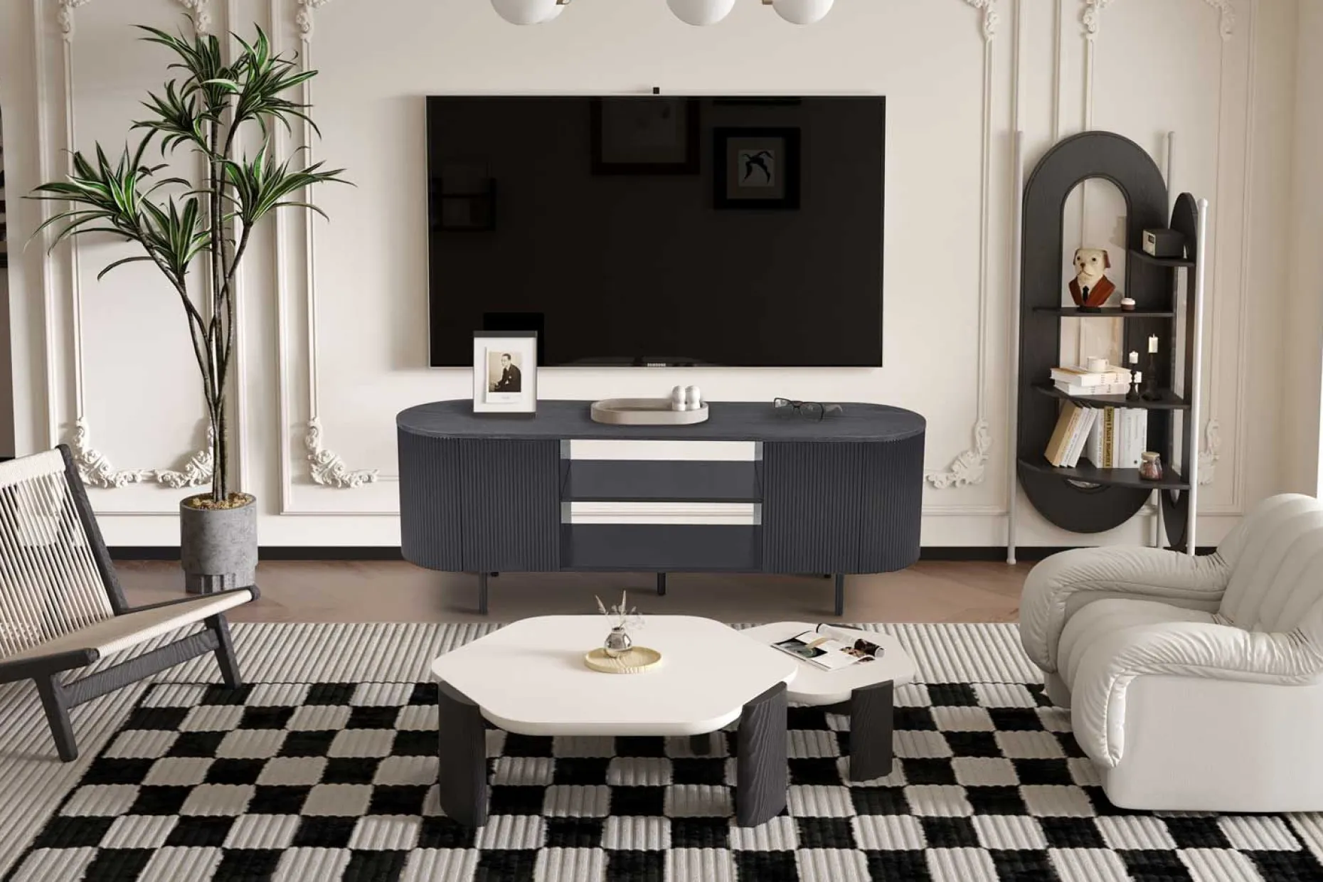 TV-Schrank Lagos | 160 x 45 x 58 cm | Dunkelbraun