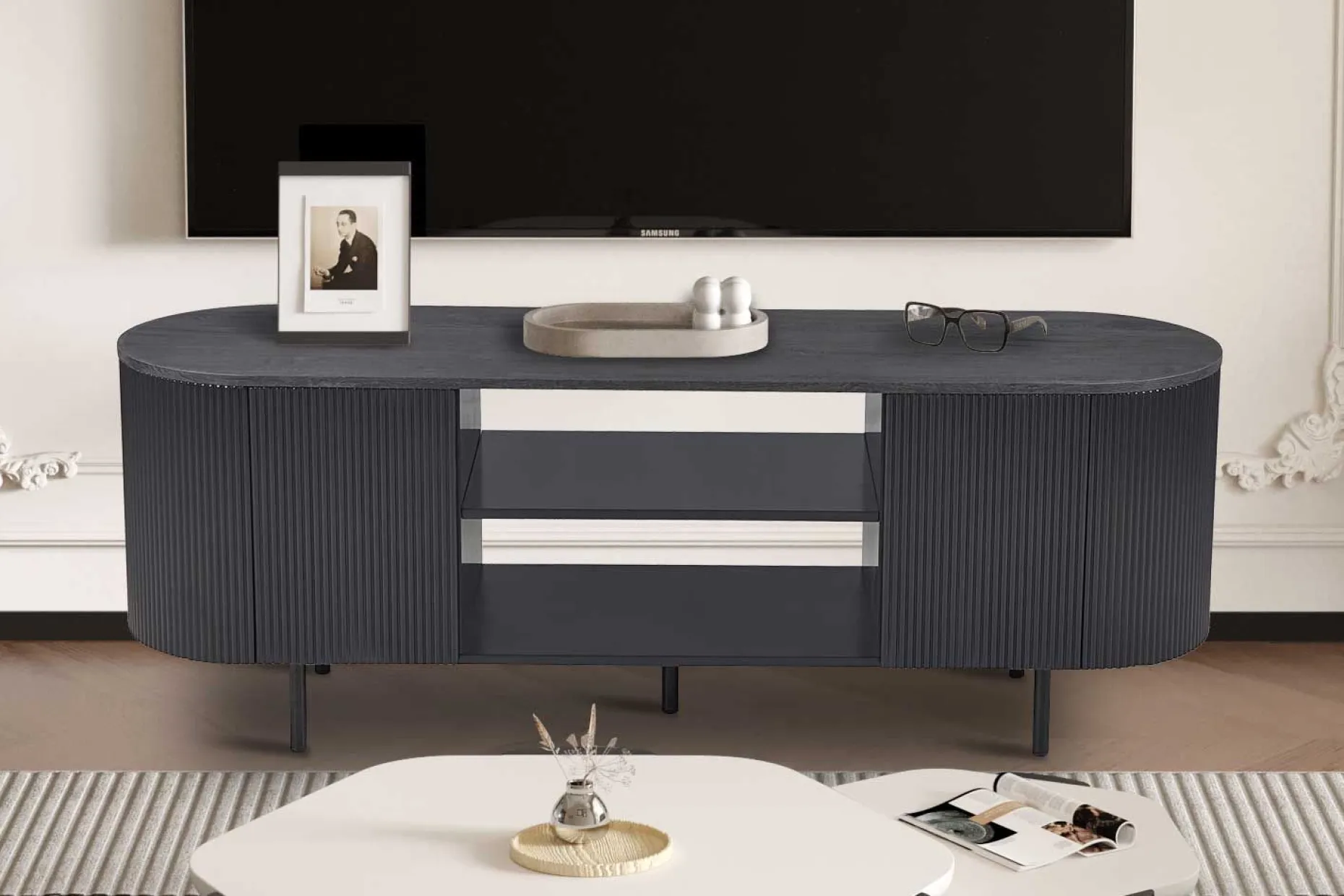 TV-Schrank Lagos | 160 x 45 x 58 cm | Dunkelbraun