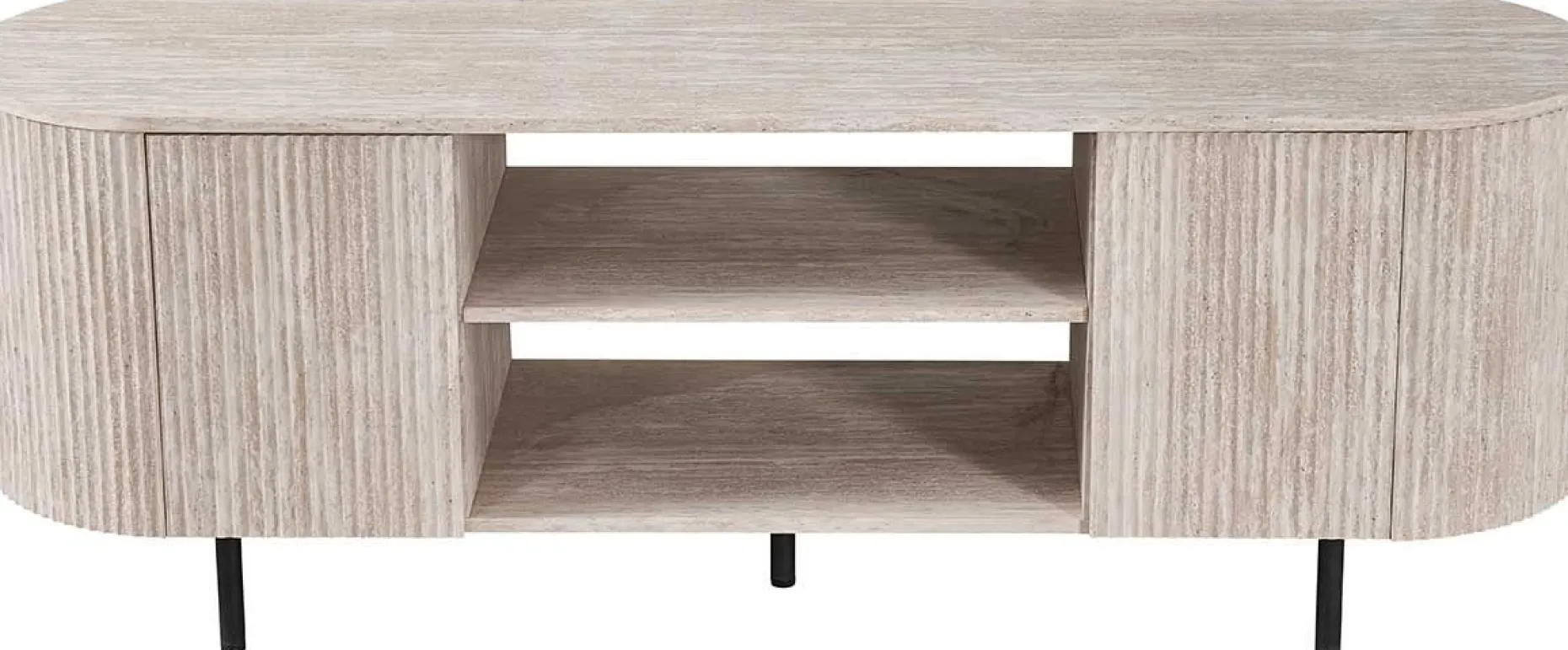 TV-Schrank Lagos - 160x45x57,5cm - 2 Türen - Travertin