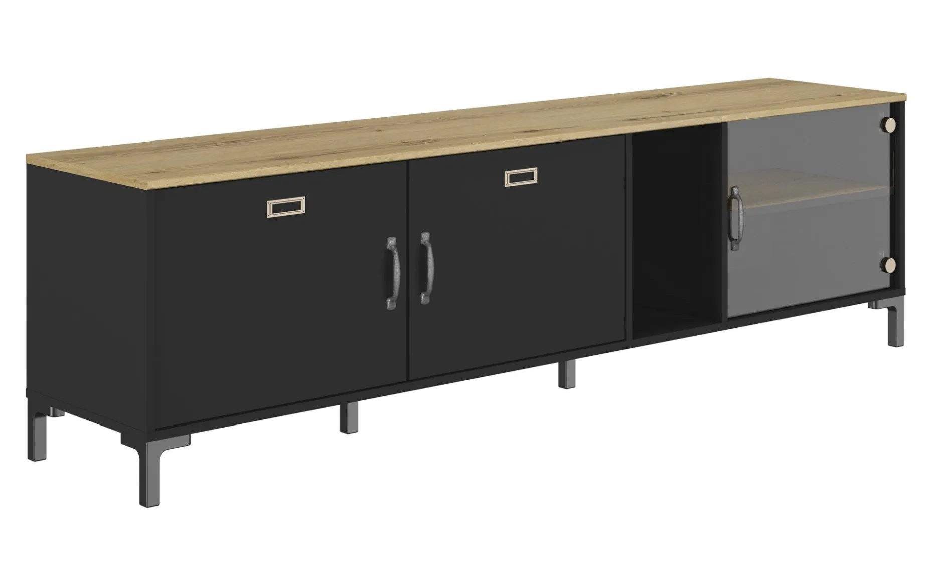 TV-Schrank Manchester | 190 x 41 x 55 cm | Helvezia Oak Design