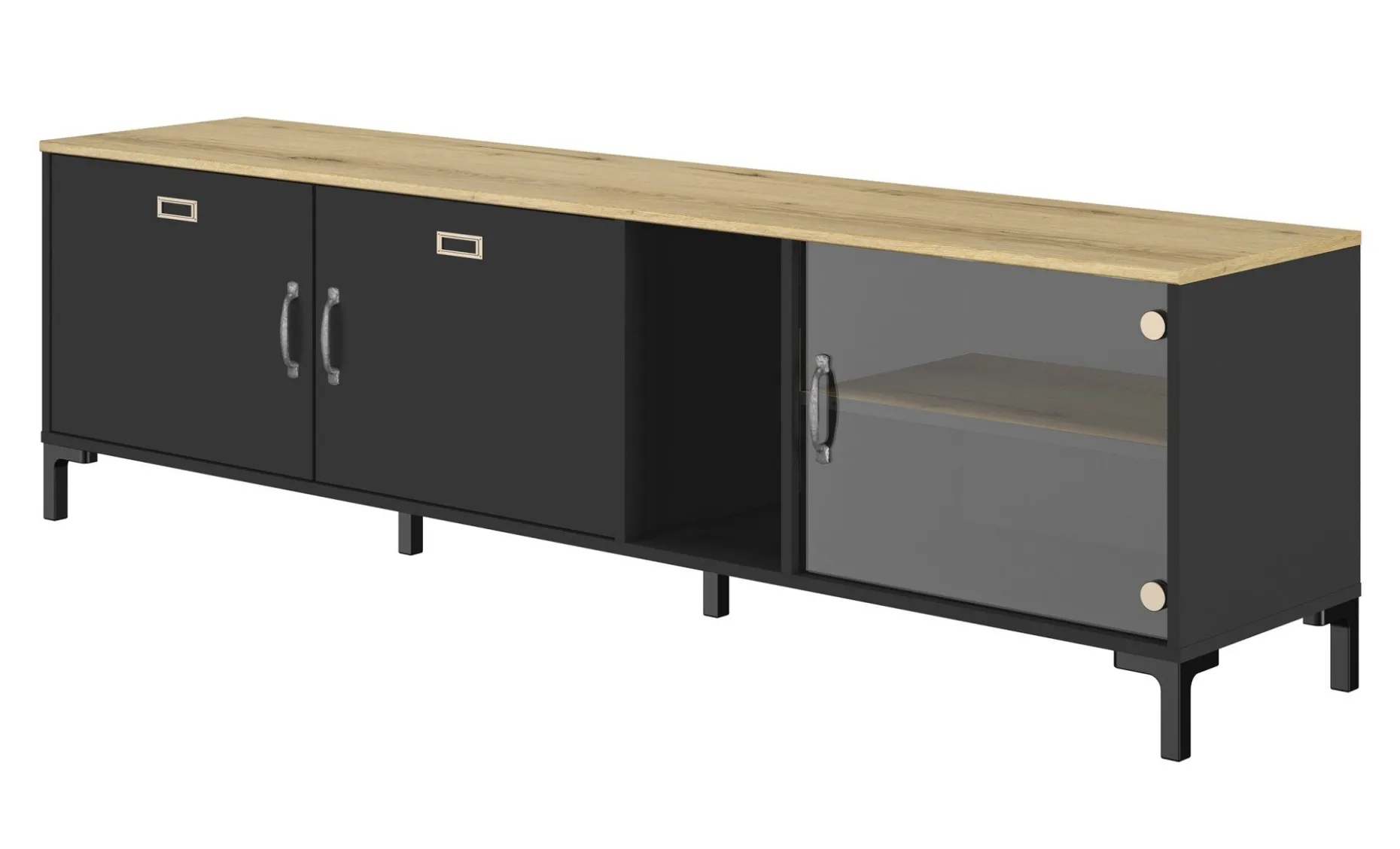 TV-Schrank Manchester | 190 x 41 x 55 cm | Helvezia Oak Design