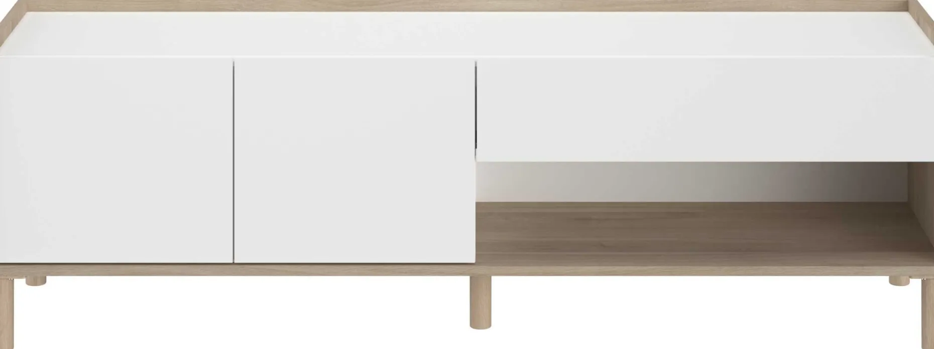 TV-Schrank Morpheus - 150x40x47cm - 2 Türen und 1 Schublade - Eiche Dekor/Weiß