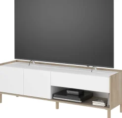 TV-Schrank Morpheus - 150x40x47cm - 2 Türen und 1 Schublade - Eiche Dekor/Weiß