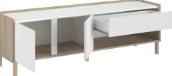 TV-Schrank Morpheus - 150x40x47cm - 2 Türen und 1 Schublade - Eiche Dekor/Weiß