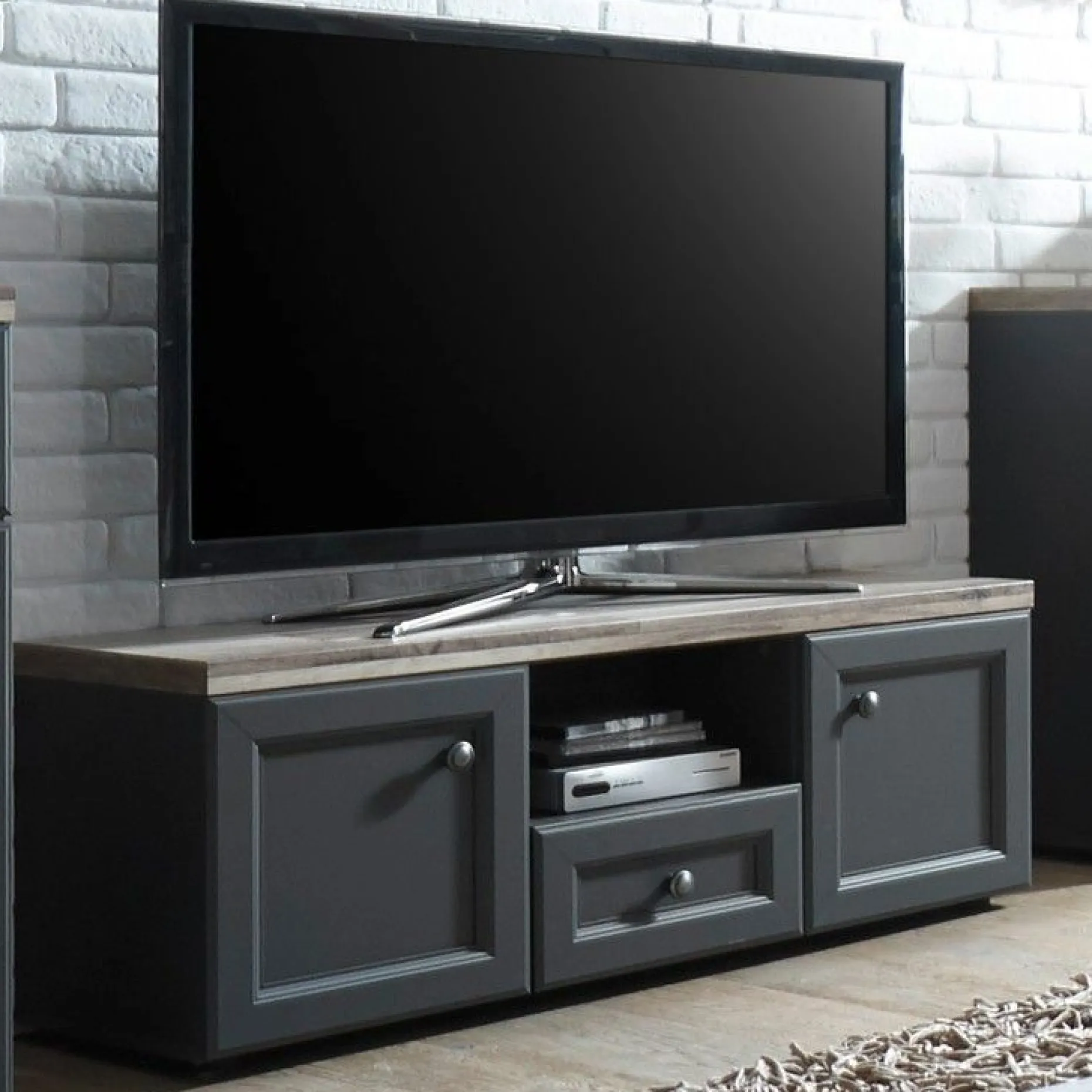 TV-Schrank Norah 122cm - grau/braun
