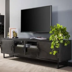 TV-Schrank Tymchyk | 180 x 40 x 50 cm | Gun Metal Design