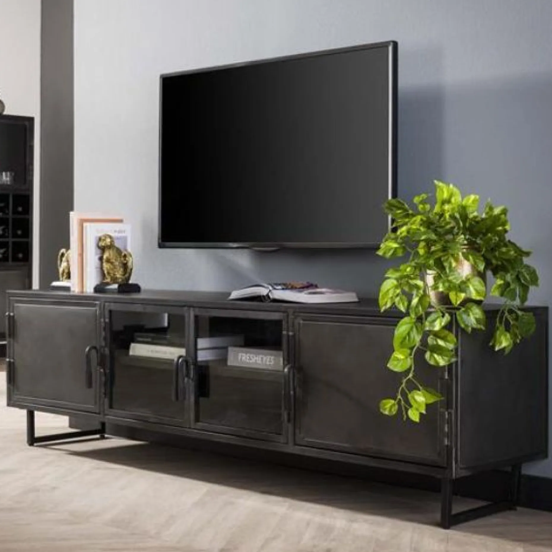 TV-Schrank Tymchyk | 180 x 40 x 50 cm | Gun Metal Design
