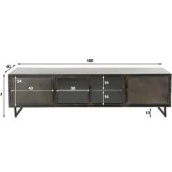 TV-Schrank Tymchyk | 180 x 40 x 50 cm | Gun Metal Design