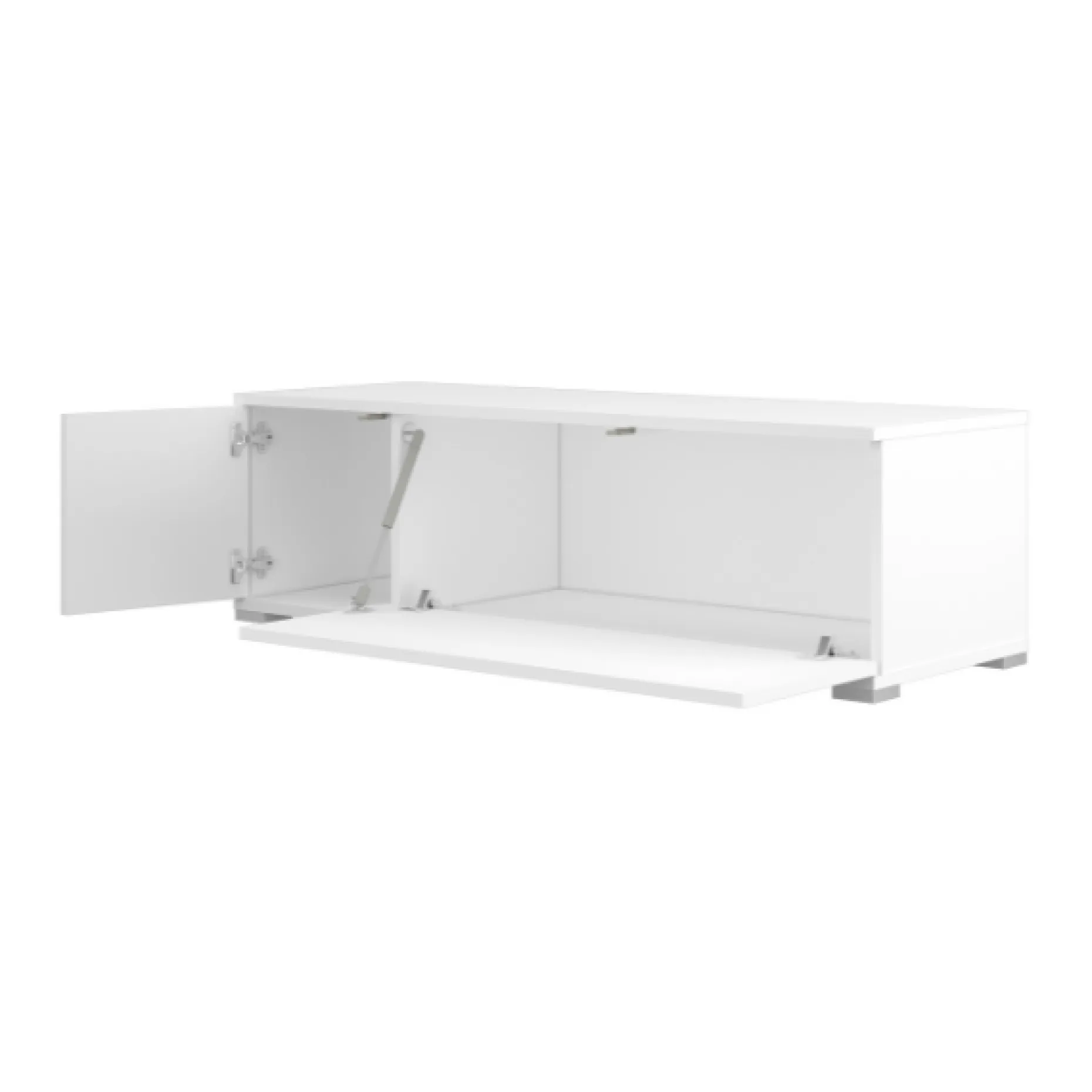 TV-Schrank Unique - 111x38x32 cm - Weiß/weichgemachte Spanplatte