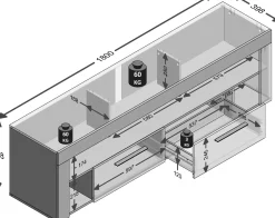 TV-Schrank Vidi 180 cm - Eiche alt