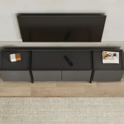 TV-Ständer Lowen - 100% MELAMINE - Anthrazit - 46 x 35 x 180 cm