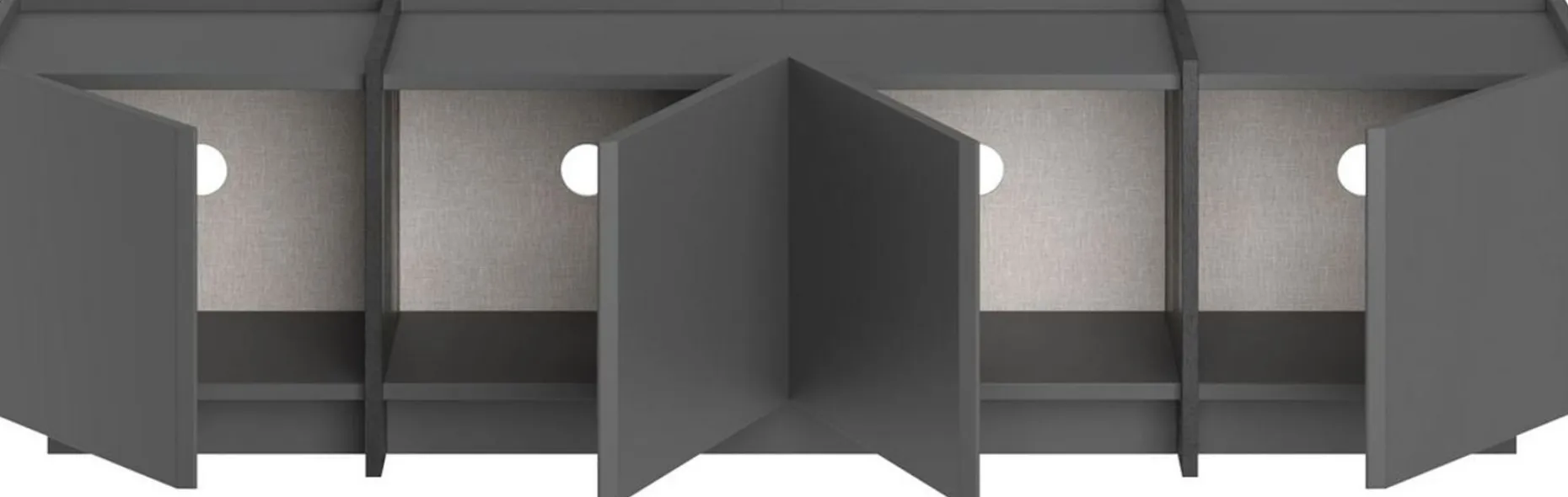 TV-Ständer Lowen - 100% MELAMINE - Anthrazit - 46 x 35 x 180 cm