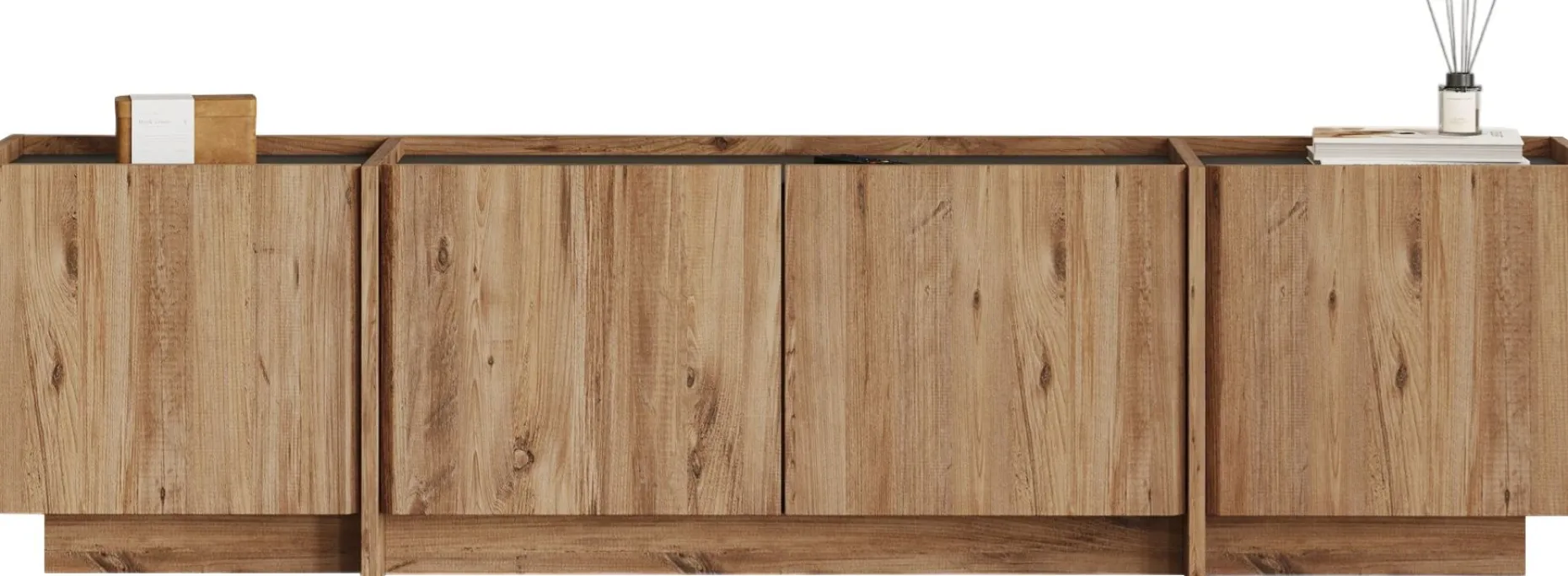 TV-Ständer Lowen - 100% MELAMINE - Atlantik-Kiefer - 46 x 35 x 180 cm