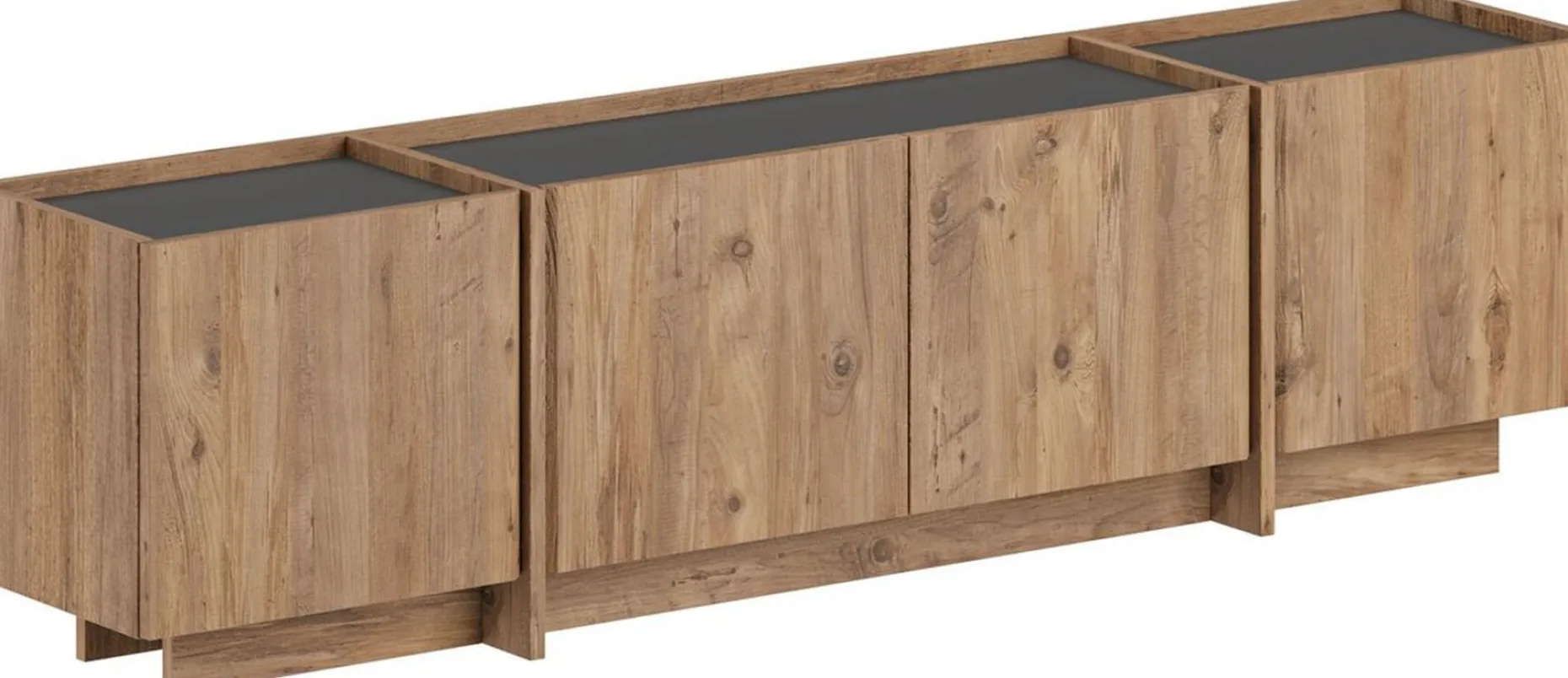 TV-Ständer Lowen - 100% MELAMINE - Atlantik-Kiefer - 46 x 35 x 180 cm