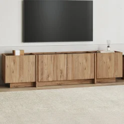 TV-Ständer Lowen - 100% MELAMINE - Atlantik-Kiefer - 46 x 35 x 180 cm