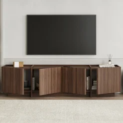 TV-Ständer Lowen - 100% MELAMINE - Milano-Walnuss - 46 x 35 x 180 cm
