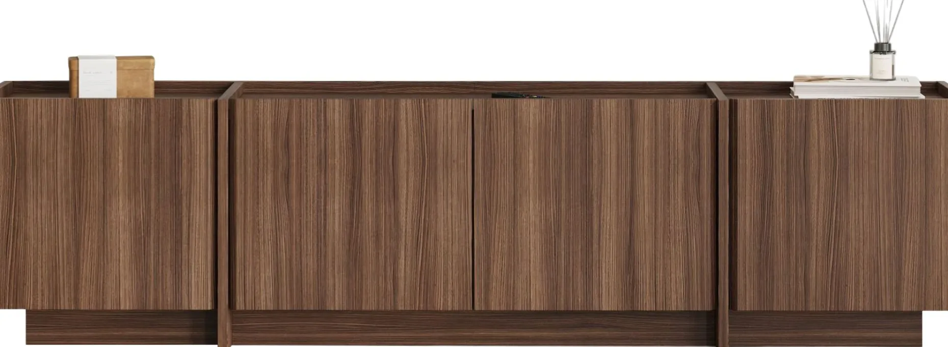 TV-Ständer Lowen - 100% MELAMINE - Milano-Walnuss - 46 x 35 x 180 cm