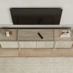 TV-Ständer Lowen - 100% MELAMINE - Travertin - 46 x 35 x 180 cm