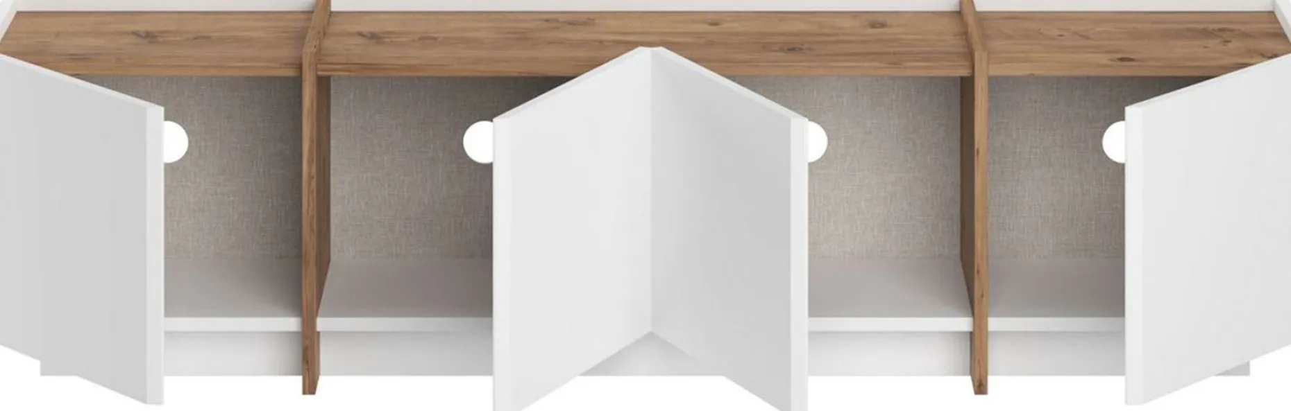 TV-Ständer Lowen - 100% MELAMINE - Weiß - 46 x 35 x 180 cm