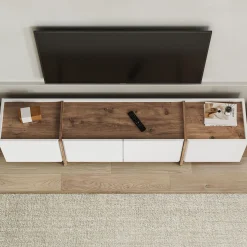 TV-Ständer Lowen - 100% MELAMINE - Weiß - 46 x 35 x 180 cm