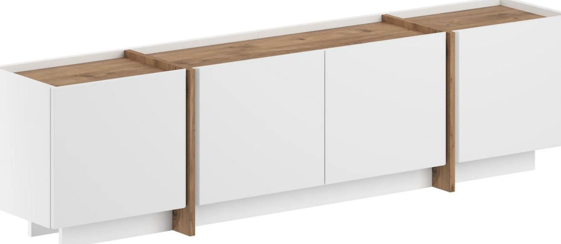 TV-Ständer Lowen - 100% MELAMINE - Weiß - 46 x 35 x 180 cm