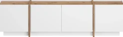 TV-Ständer Lowen - 100% MELAMINE - Weiß - 46 x 35 x 180 cm