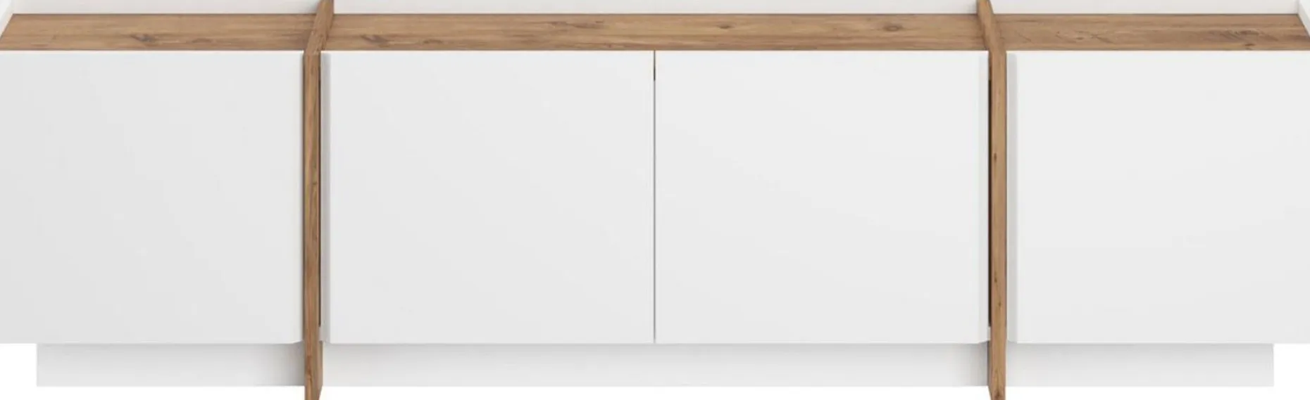 TV-Ständer Lowen - 100% MELAMINE - Weiß - 46 x 35 x 180 cm