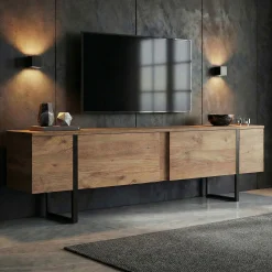 TV-Ständer Onera - 100% MELAMINE - Atlantik-Kiefer - 50 x 30 x 180 cm