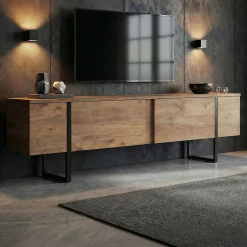 TV-Ständer Onera - 100% MELAMINE - Atlantik-Kiefer - 50 x 30 x 180 cm