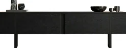 TV-Ständer Onera - 100% MELAMINE - Holzschwarz - 50 x 30 x 180 cm