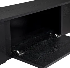 TV-Ständer Onera - 100% MELAMINE - Holzschwarz - 50 x 30 x 180 cm