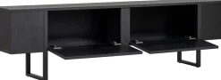 TV-Ständer Onera - 100% MELAMINE - Holzschwarz - 50 x 30 x 180 cm