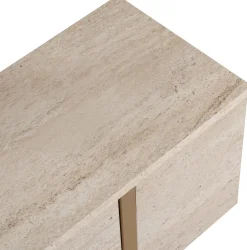 TV-Ständer Onera - 100% MELAMINE - Travertin - 50 x 30 x 180 cm