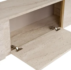 TV-Ständer Onera - 100% MELAMINE - Travertin - 50 x 30 x 180 cm