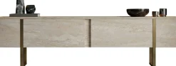 TV-Ständer Onera - 100% MELAMINE - Travertin - 50 x 30 x 180 cm