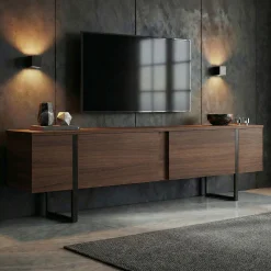 TV-Ständer Onera - 100% MELAMINE - Walnuss - 50 x 30 x 180 cm
