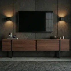 TV-Ständer Onera - 100% MELAMINE - Walnuss - 50 x 30 x 180 cm