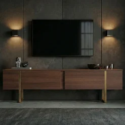 TV-Ständer Onera - 100% MELAMINE - Walnuss - 50 x 30 x 180 cm