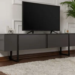 TV-Ständer Serenity - 100% MELAMINE - Anthrazit - 50 x 30 x 180 cm