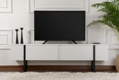 TV-Ständer Serenity - 100% MELAMINE - Weiß - 45 x 30 x 180 cm