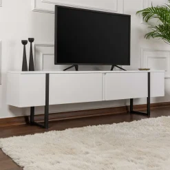 TV-Ständer Serenity - 100% MELAMINE - Weiß - 45 x 30 x 180 cm