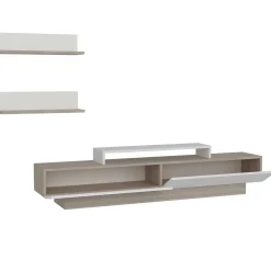 TV-Wandmöbel Lusi - 100% MELAMINE - Weiß - 180 x 40 x 31 cm