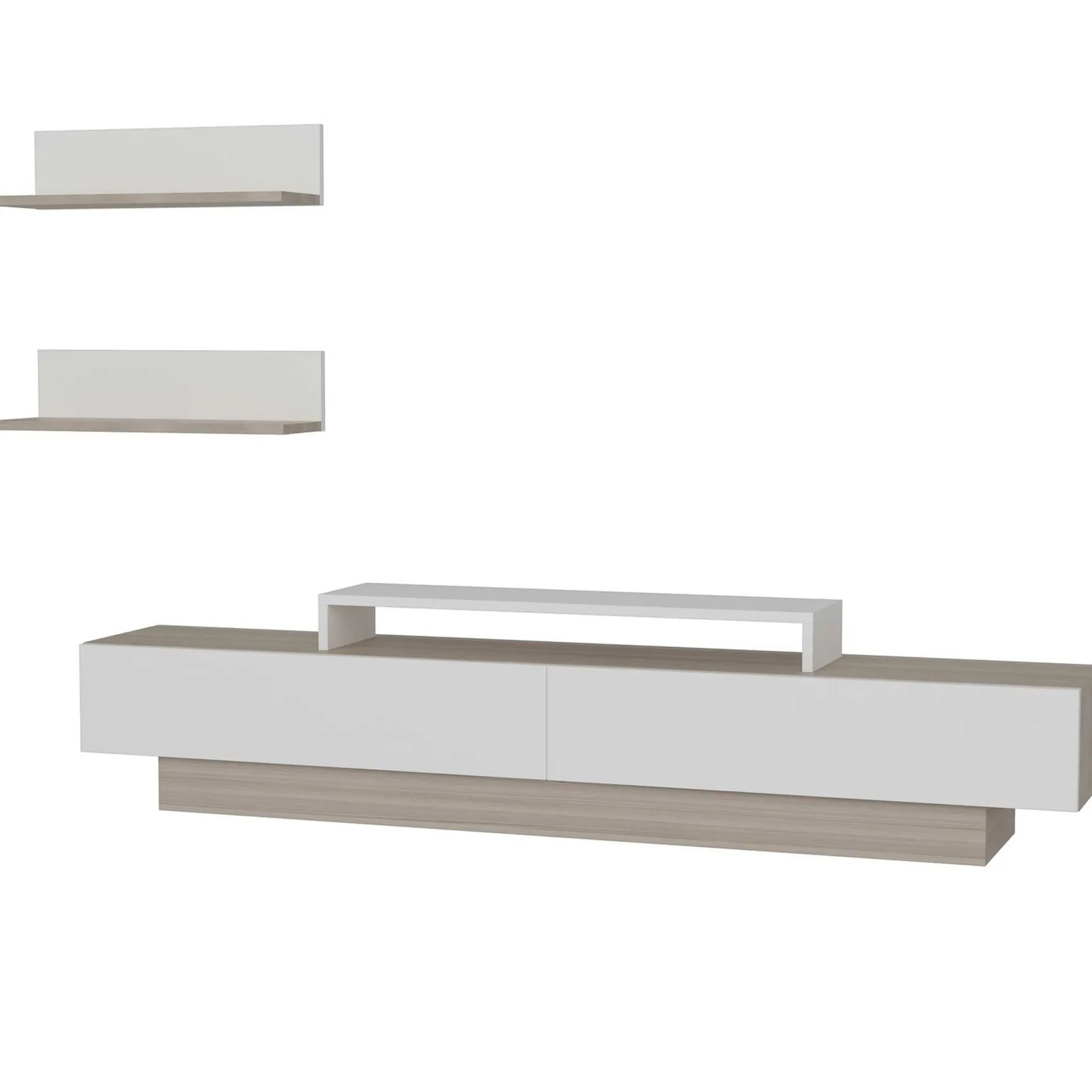 TV-Wandmöbel Lusi - 100% MELAMINE - Weiß - 180 x 40 x 31 cm