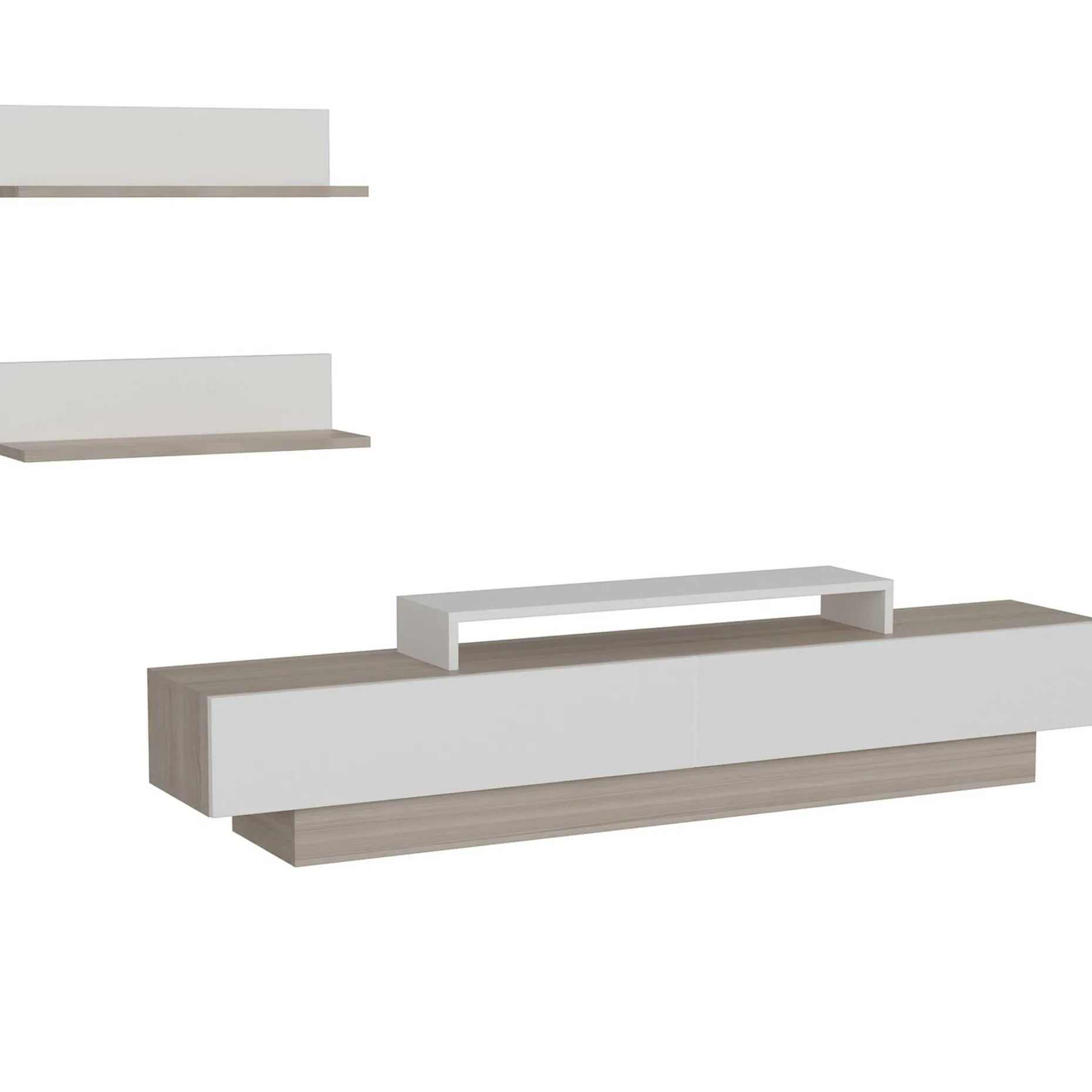 TV-Wandmöbel Lusi - 100% MELAMINE - Weiß - 180 x 40 x 31 cm