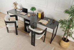 Emob Twin Schreibtisch | 100 % MELAMIN | Anthrazit, Schwarz